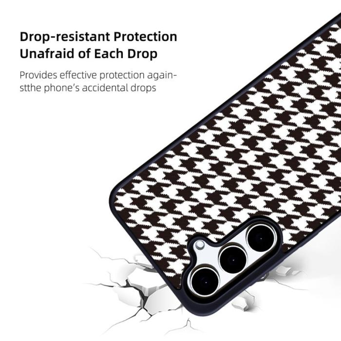 OEM - EYCASE Samsung Galaxy S26 Skal TPU + Akryl Magnetiskt - Svart Vit Houndstooth