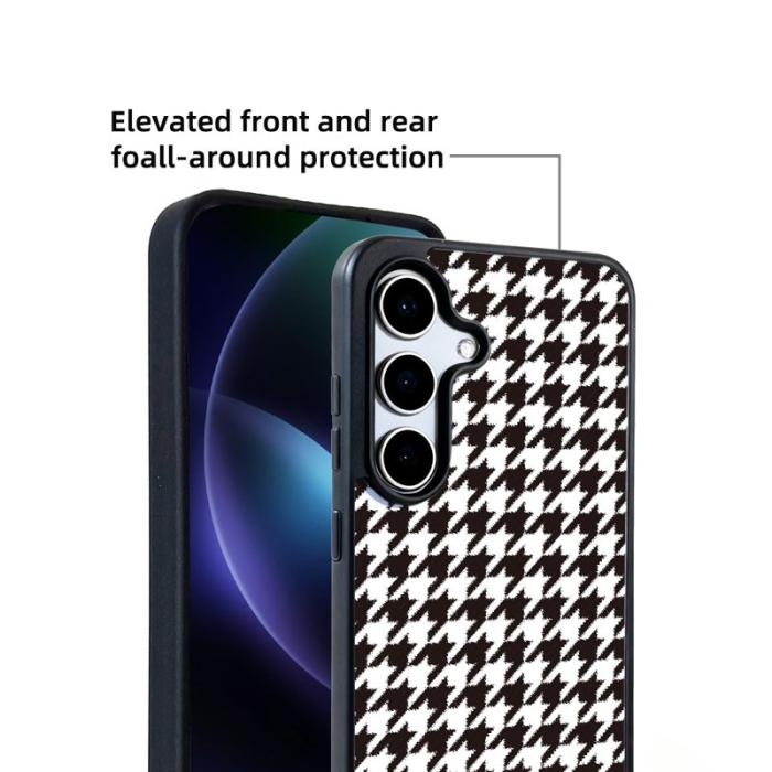 OEM - EYCASE Samsung Galaxy S26 Skal TPU + Akryl Magnetiskt - Svart Vit Houndstooth