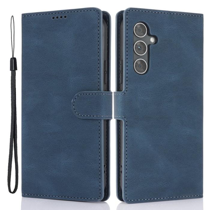 OEM - Fantasy Samsung Galaxy A35 5G Fodral Äkta Läder - Blå