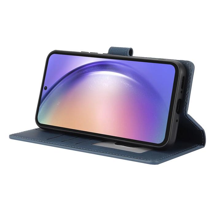 OEM - Fantasy Samsung Galaxy A35 5G Fodral Äkta Läder - Blå