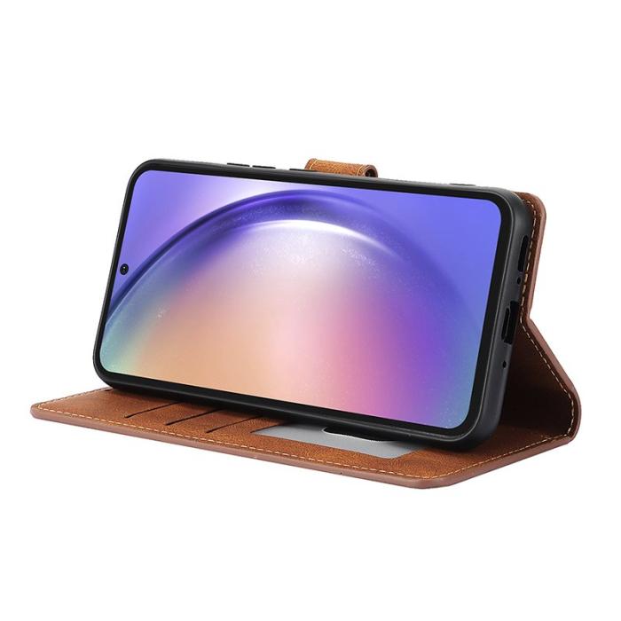 OEM - Fantasy Samsung Galaxy A35 5G Fodral Äkta Läder - Brun