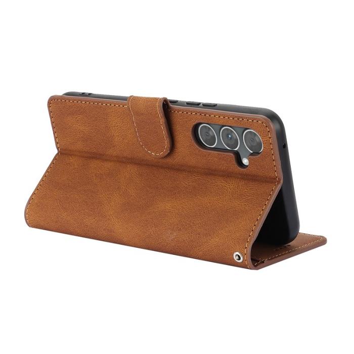 OEM - Fantasy Samsung Galaxy A35 5G Fodral Äkta Läder - Brun