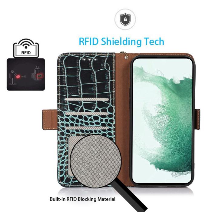 OEM - Genuine Cow Samsung Galaxy A55 5G Plånboksfodral Äkta Läder - Grön