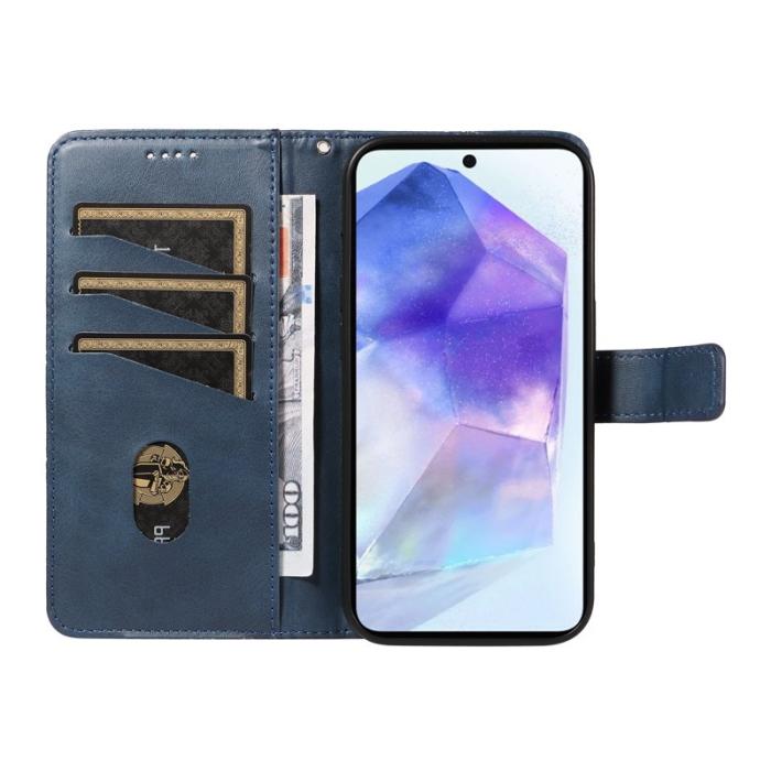 OEM - Geometric Samsung Galaxy A55 5G Plånboksfodral Konstläder - Blå