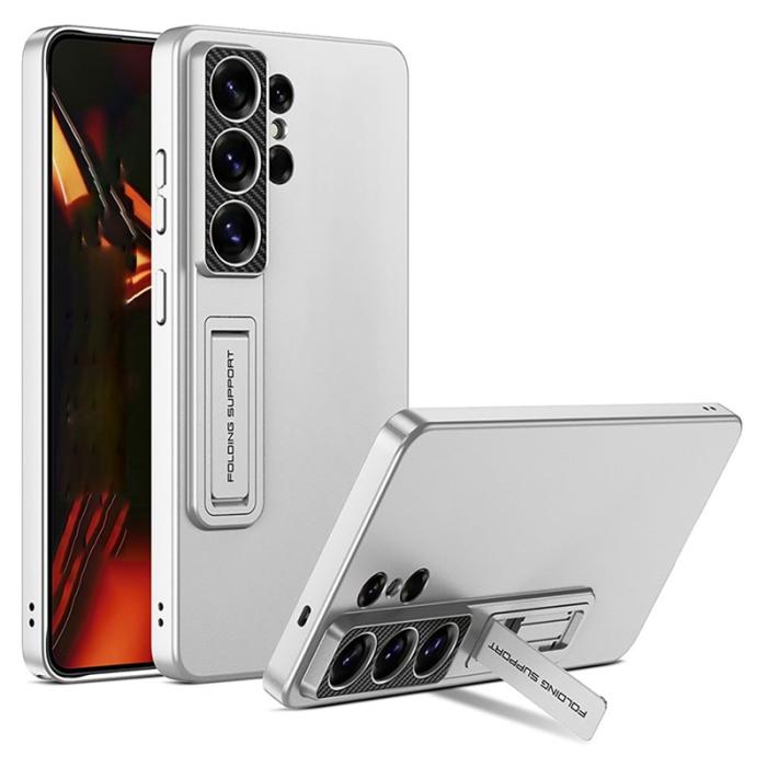 GKK - GKK Samsung Galaxy S26 Ultra Mobilskal Slim Kickstand Plast - Silver