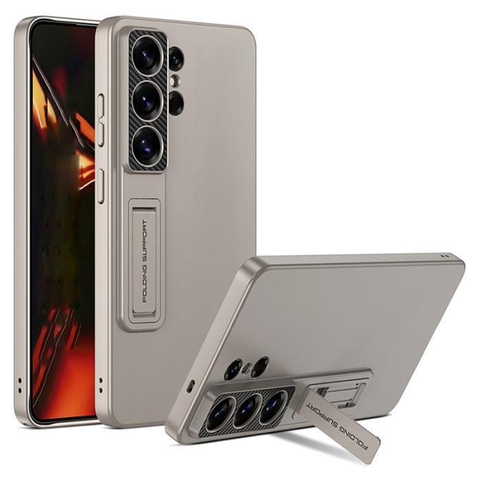 GKK - GKK Samsung Galaxy S26 Ultra Mobilskal Slim Kickstand Plast - Grå