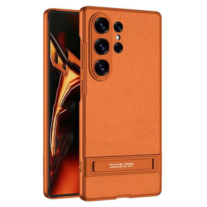 GKK - GKK Samsung Galaxy S26 Ultra Mobilskal Slim Kickstand PC + PU - Orange