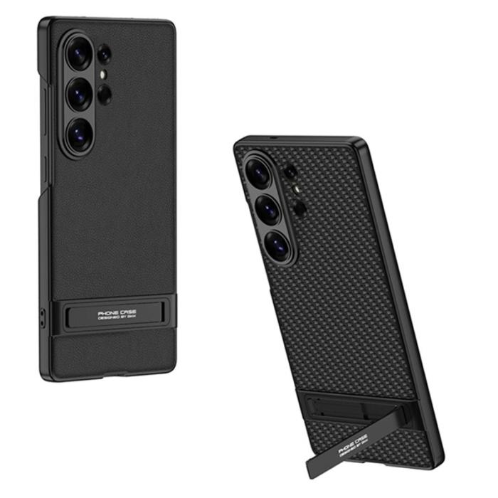 GKK - GKK Samsung Galaxy S26 Ultra Mobilskal Slim Kickstand PC + PU - Svart
