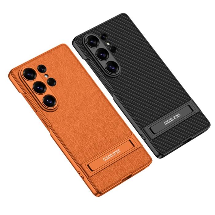 GKK - GKK Samsung Galaxy S26 Ultra Mobilskal Slim Kickstand PC + PU - Svart