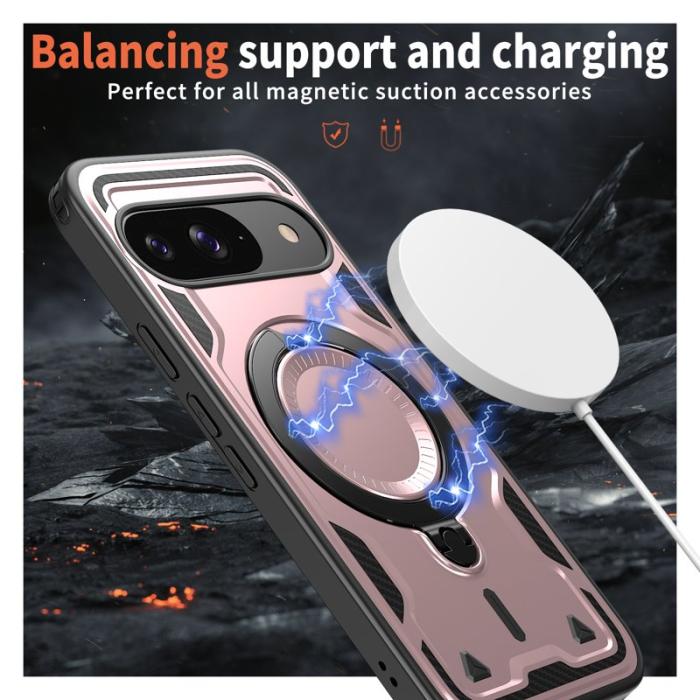 N/A - Google Pixel 10/10 Pro Skal Plast MagSafe Militärt Skydd - Roséguld