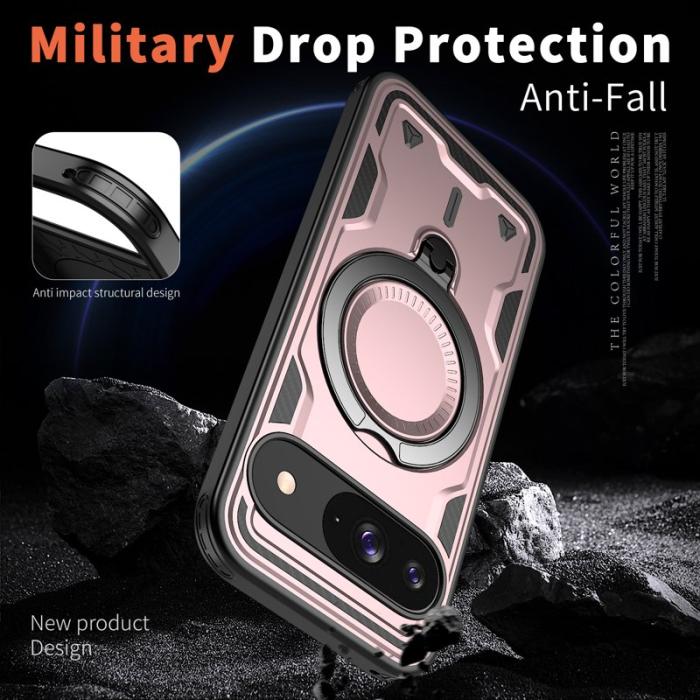 N/A - Google Pixel 10/10 Pro Skal Plast MagSafe Militärt Skydd - Roséguld