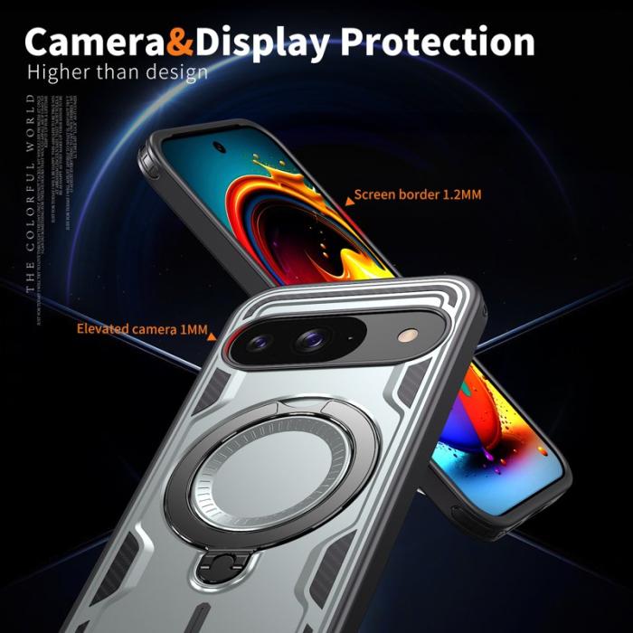 N/A - Google Pixel 10/10 Pro Skal Plast Militärskydd Kickstand - Grå