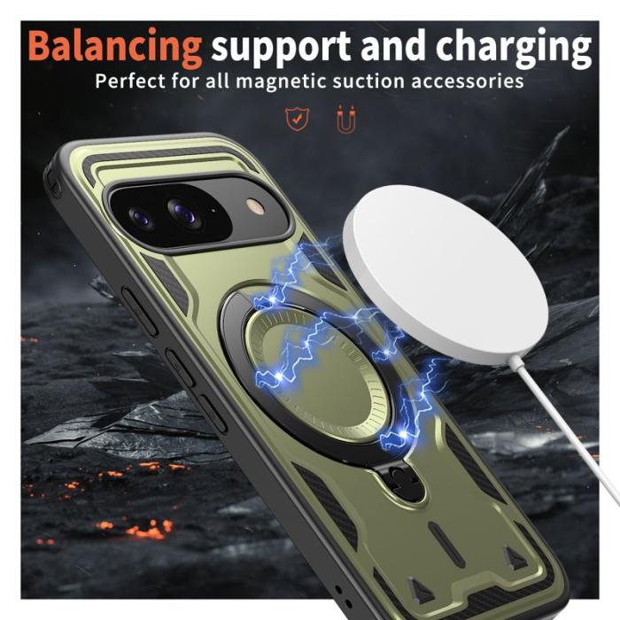 N/A - Google Pixel 10/10 Pro Skal Plast Militärt Skydd - Olivgrön