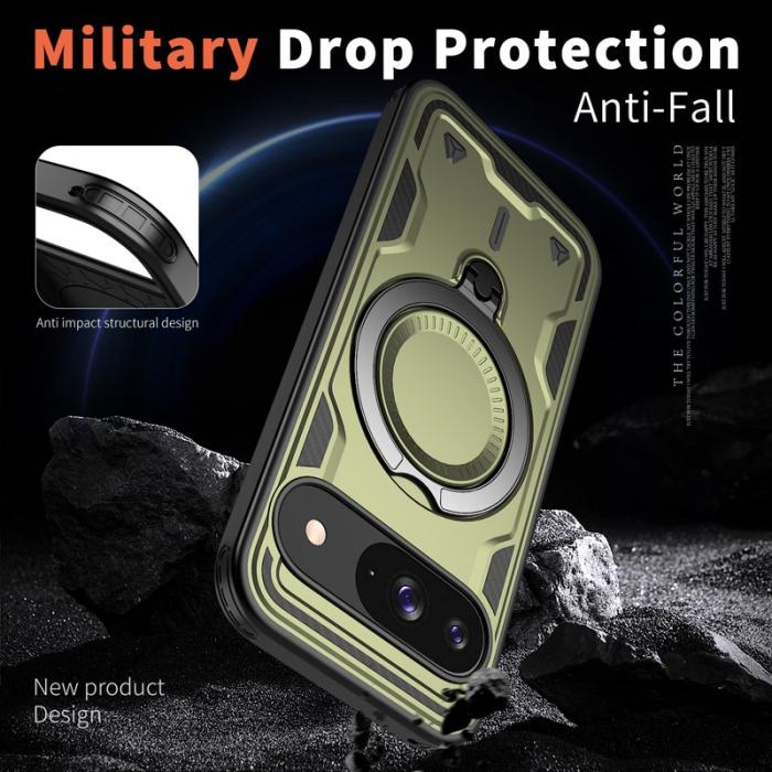 N/A - Google Pixel 10/10 Pro Skal Plast Militärt Skydd - Olivgrön