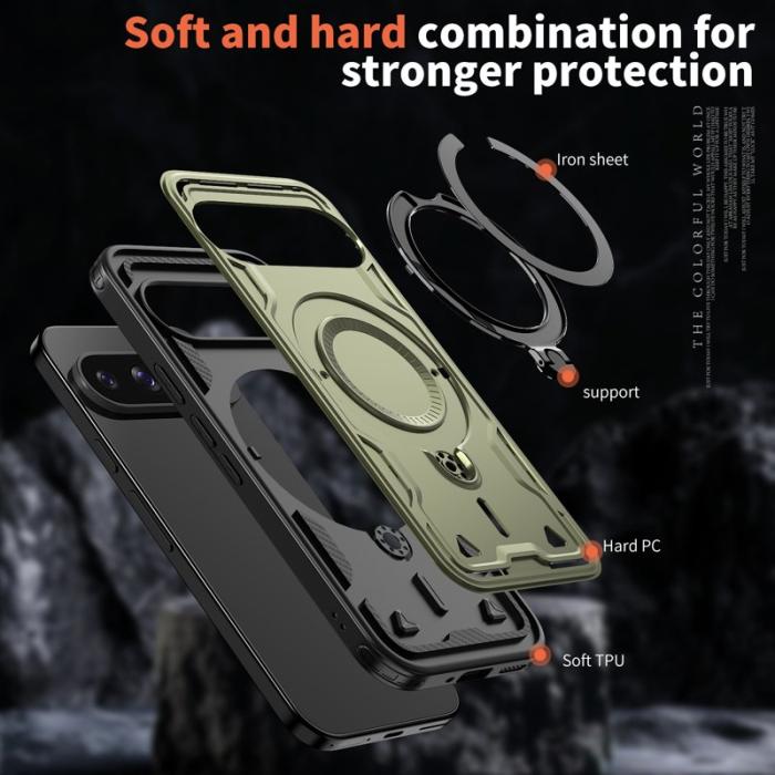 N/A - Google Pixel 10/10 Pro Skal Plast Militärt Skydd - Olivgrön