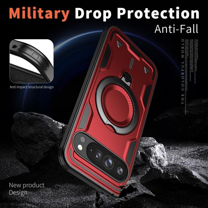 N/A - Google Pixel 10 Pro XL Skal Plast Militärskydd - Röd