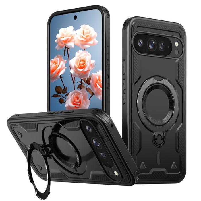 N/A - Google Pixel 9 Pro Skal Plast Militärskydd Kickstand - Svart