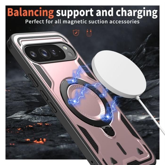 N/A - Google Pixel 9 Pro XL Skal Plast MagSafe Militärskydd - Roséguld