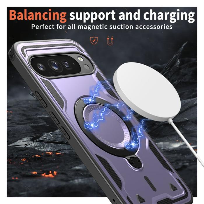 N/A - Google Pixel 9 Pro XL Skal Plast Militärskydd Kickstand - Lila