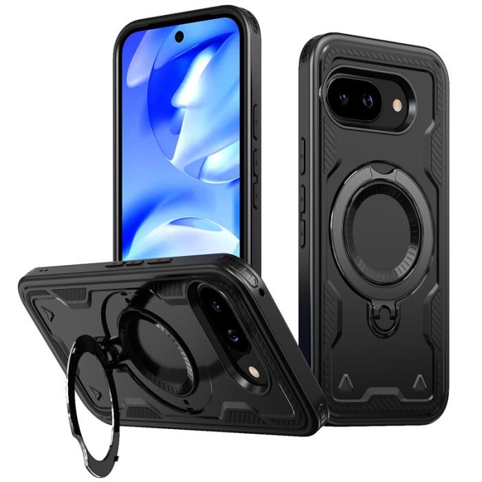 N/A - Google Pixel 9a Skal Militärskydd Plast Kickstand - Svart