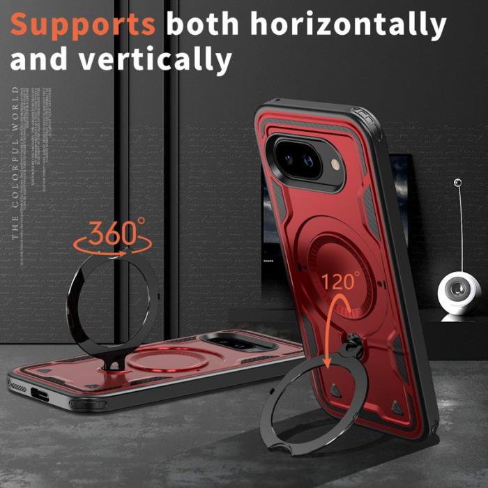 N/A - Google Pixel 9a Skal Militärt Skydd PC + TPU - Röd