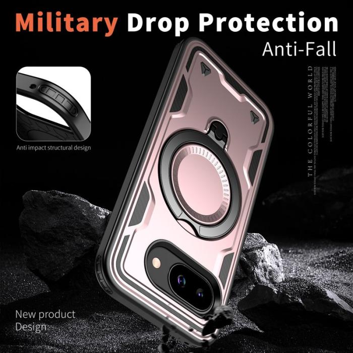 N/A - Google Pixel 9a Skal Militärt Skydd PC + TPU - Roséguld