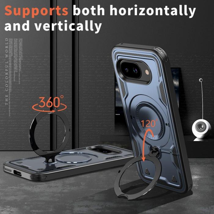 N/A - Google Pixel 9a Skal Plast Militärt Skydd med Ställ - Blå