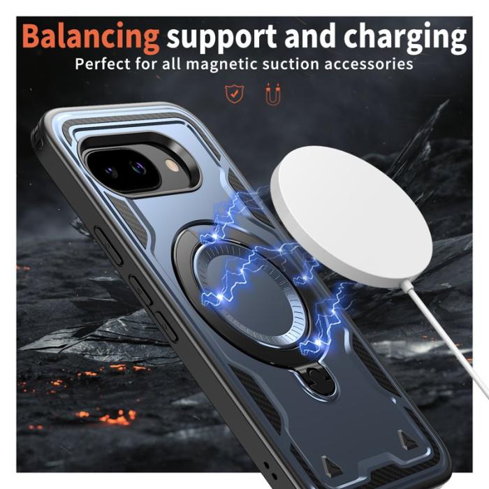 N/A - Google Pixel 9a Skal Plast Militärt Skydd med Ställ - Blå