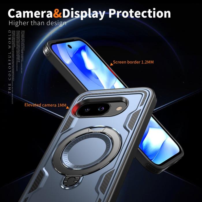 N/A - Google Pixel 9a Skal Plast Militärt Skydd med Ställ - Blå