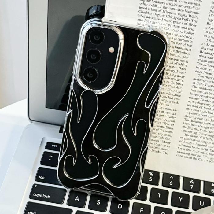 OEM - Hollow Samsung Galaxy A55 5G Skal Elektropläterad TPU - Svart