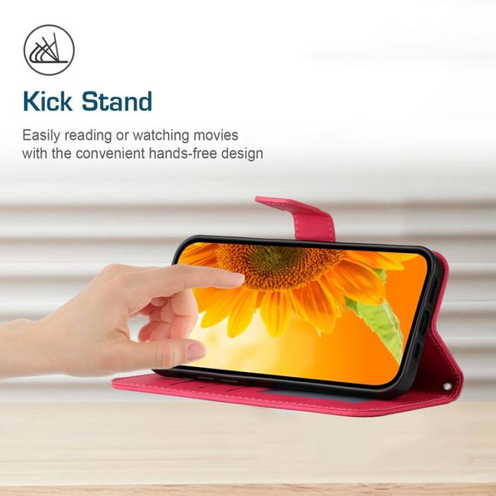 OEM - HT04 Samsung Galaxy A55 5G Plånboksfodral Konstläder - Rosa