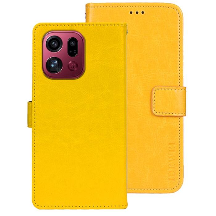 IDEWEI - IDEWEI Oppo Find X9 Pro 5G Plånboksfodral Konstläder - Gul - Brun