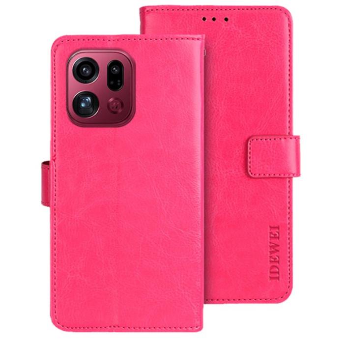 IDEWEI - IDEWEI Oppo Find X9 Pro 5G Plånboksfodral Konstläder - Rosa Röd