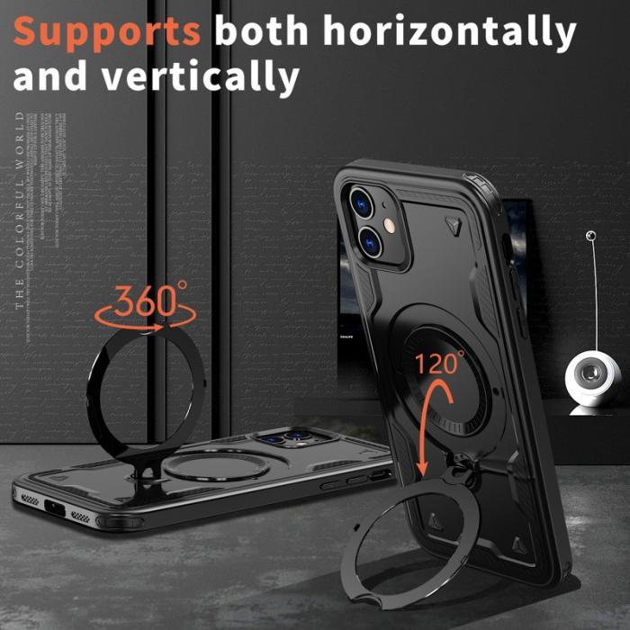 N/A - iPhone 11 / XR Skal Plast Militärt Skydd Kickstand - Svart