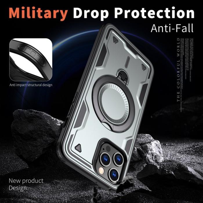 N/A - iPhone 13 Pro Max Skal Plast Militärskydd - Grå