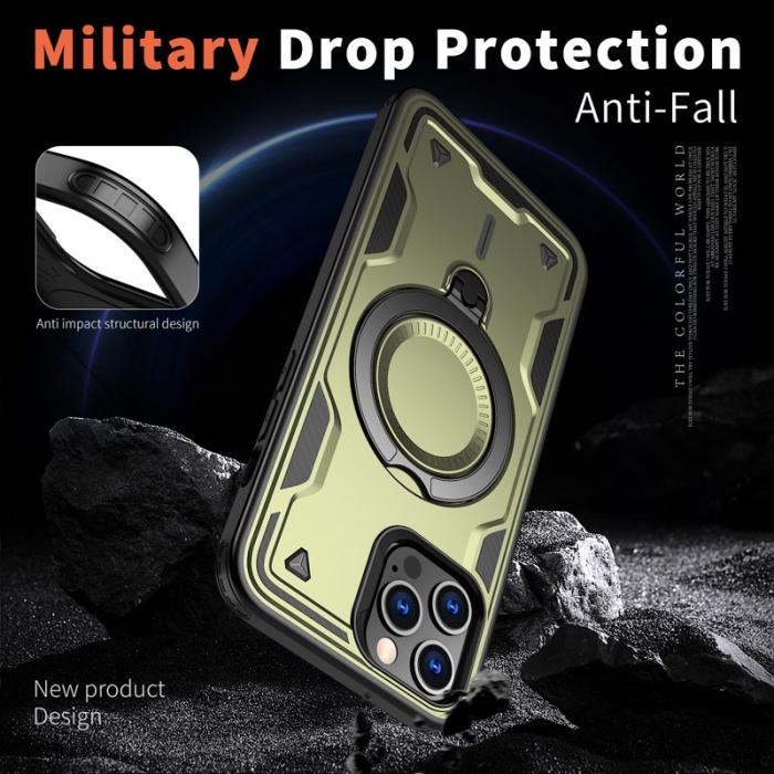 N/A - iPhone 13 Pro Max Skal Plast Militärskydd - Olivgrön