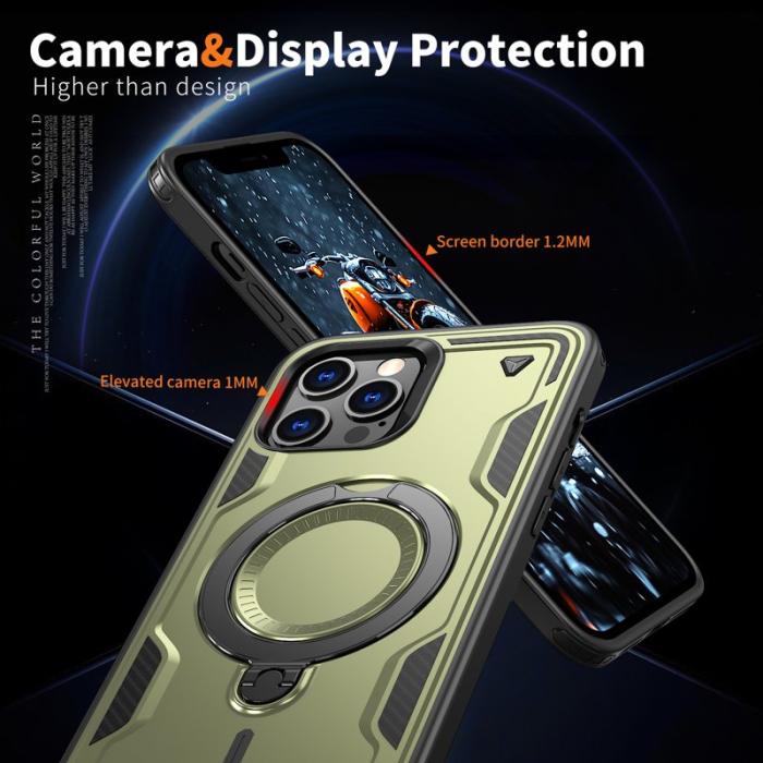 N/A - iPhone 13 Pro Max Skal Plast Militärskydd - Olivgrön