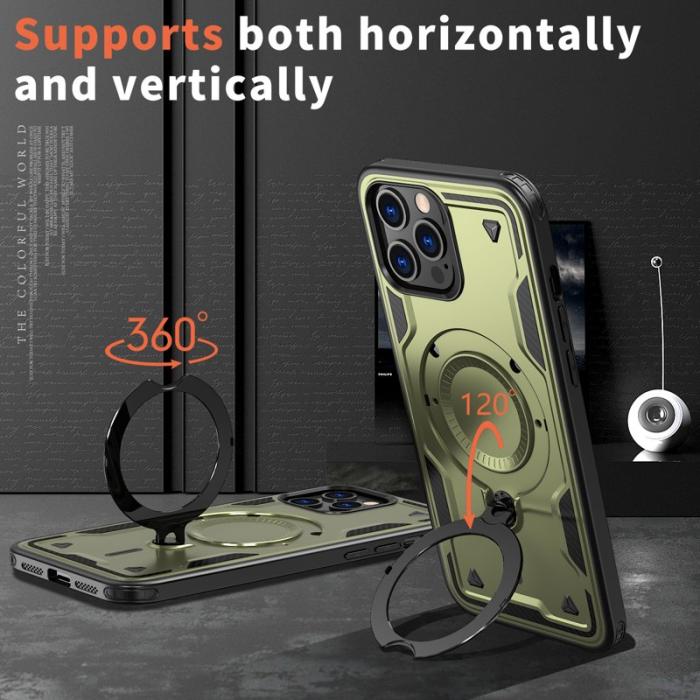 N/A - iPhone 13 Pro Max Skal Plast Militärskydd - Olivgrön