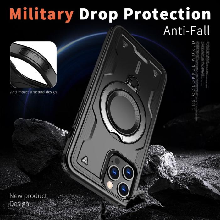 N/A - iPhone 13 Pro Max Skal Plast Militärskydd - Svart