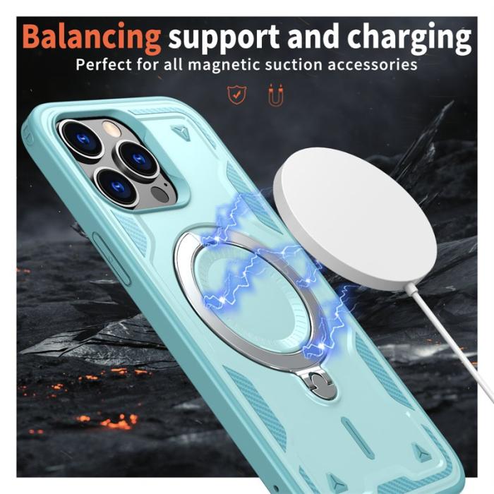 N/A - iPhone 14 Pro Max Skal Plast Militärskydd Kickstand - Baby Blue