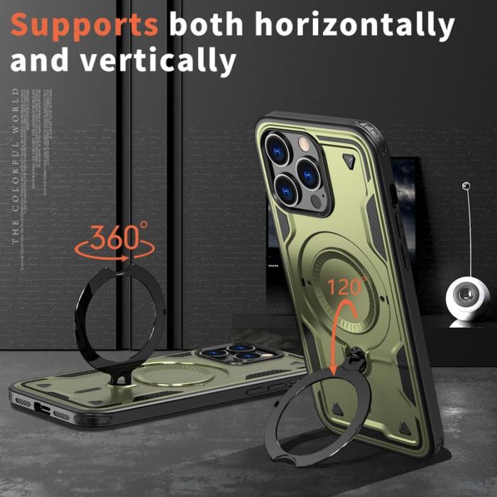 N/A - iPhone 14 Pro Max Skal Plast Militärt Skydd - Olivgrön