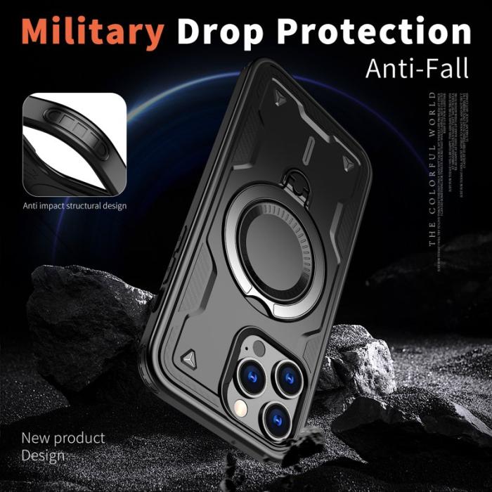 N/A - iPhone 14 Pro Max Skal Plast Militärt Skydd - Svart