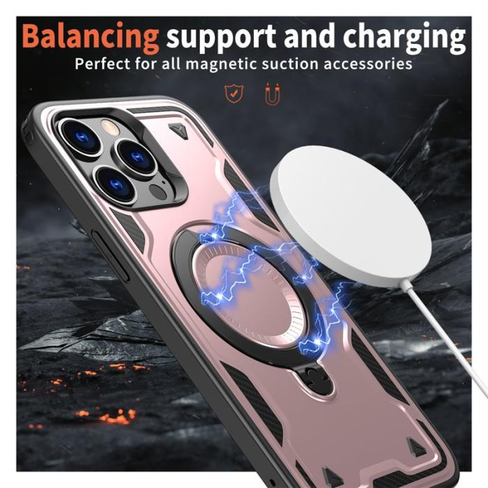 N/A - iPhone 14 Pro Skal Plast MagSafe Militärskydd - Roséguld