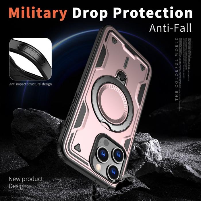 N/A - iPhone 15 Pro Max Skal Plast Militärt Skydd - Roséguld