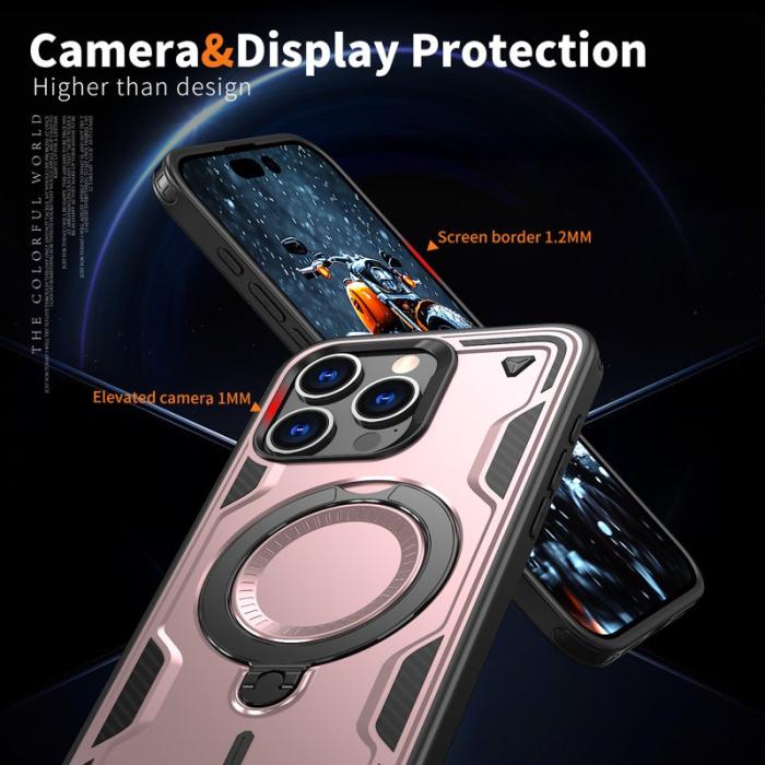 N/A - iPhone 15 Pro Max Skal Plast Militärt Skydd - Roséguld