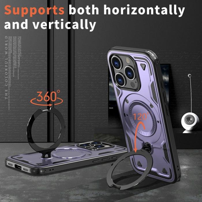 N/A - iPhone 16 Pro Max Skal Plast Militärskydd Kickstand - Lila