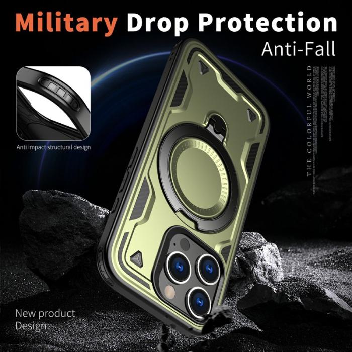 N/A - iPhone 16 Pro Max Skal Plast Militärt Skydd - Olivgrön