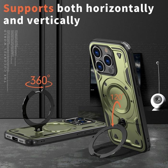 N/A - iPhone 16 Pro Max Skal Plast Militärt Skydd - Olivgrön