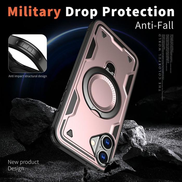 N/A - iPhone 16 Skal Plast MagSafe Militärt Skydd - Roséguld