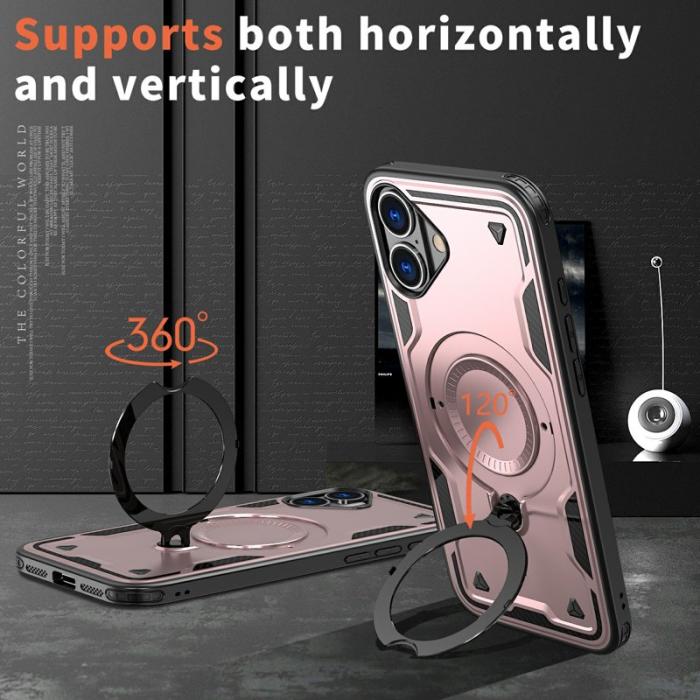 N/A - iPhone 16 Skal Plast MagSafe Militärt Skydd - Roséguld